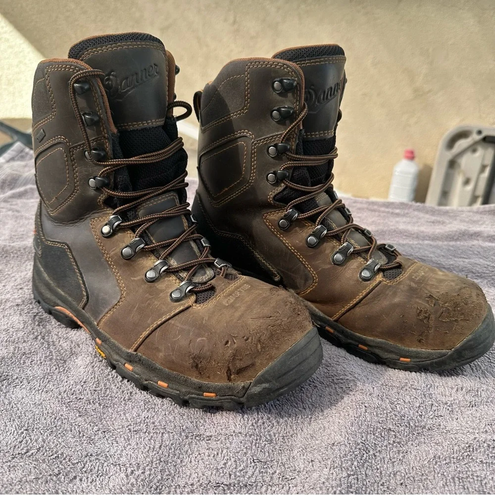 Danner Vicious 8” Brown Composite Toe NMT Gore-Tex Work Boots Size 10
